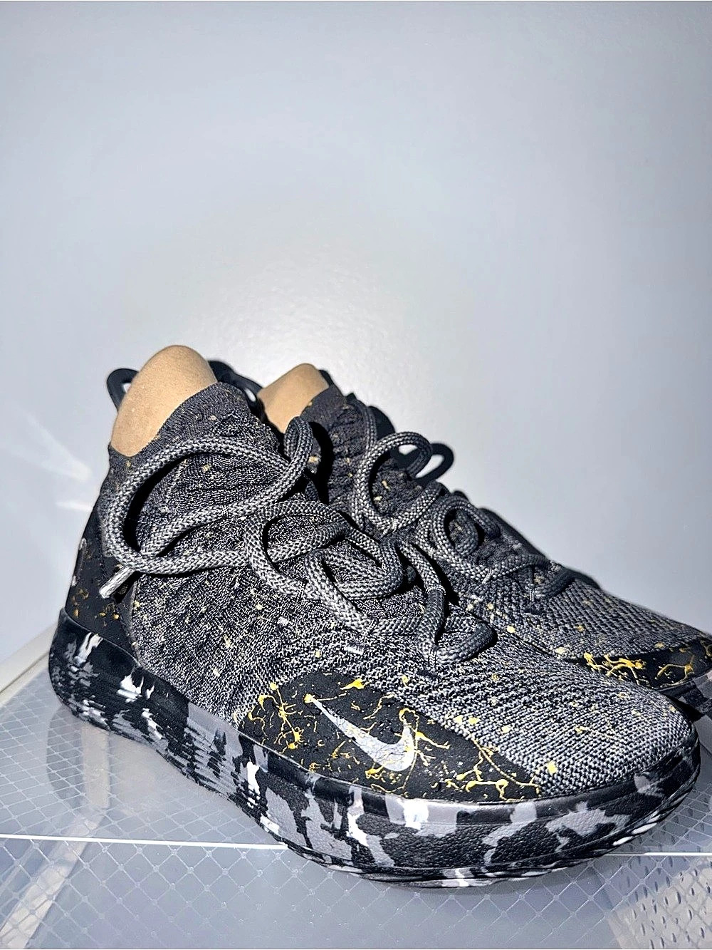 Nike Zoom KD 11 "Gold Splatter" Black & White Sneakers